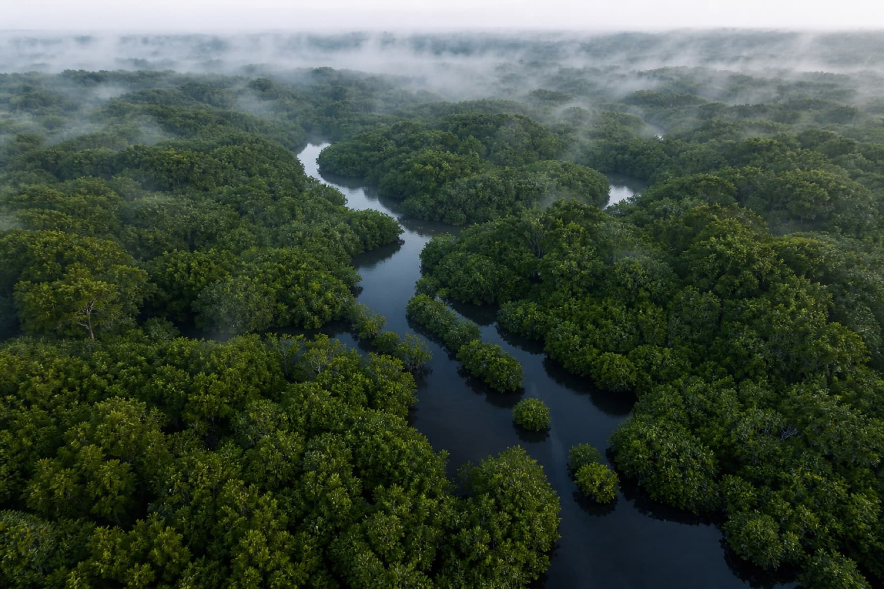 Dense mangrove canopy in the Coringa wildlife sanctuary